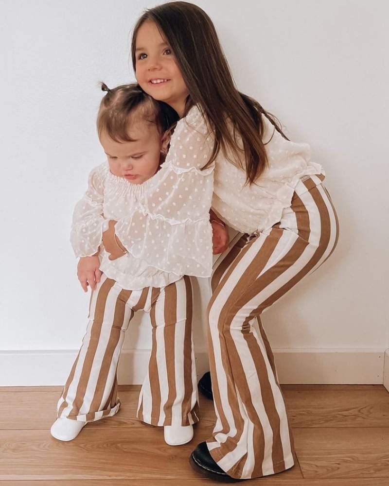 Blakely Boho Bell Bottoms - Tan Stripes from Bailey's Blossoms