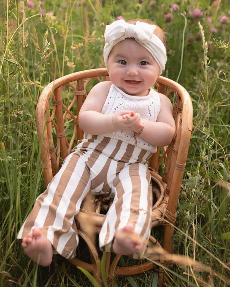 Blakely Boho Bell Bottoms - Tan Stripes from Bailey's Blossoms