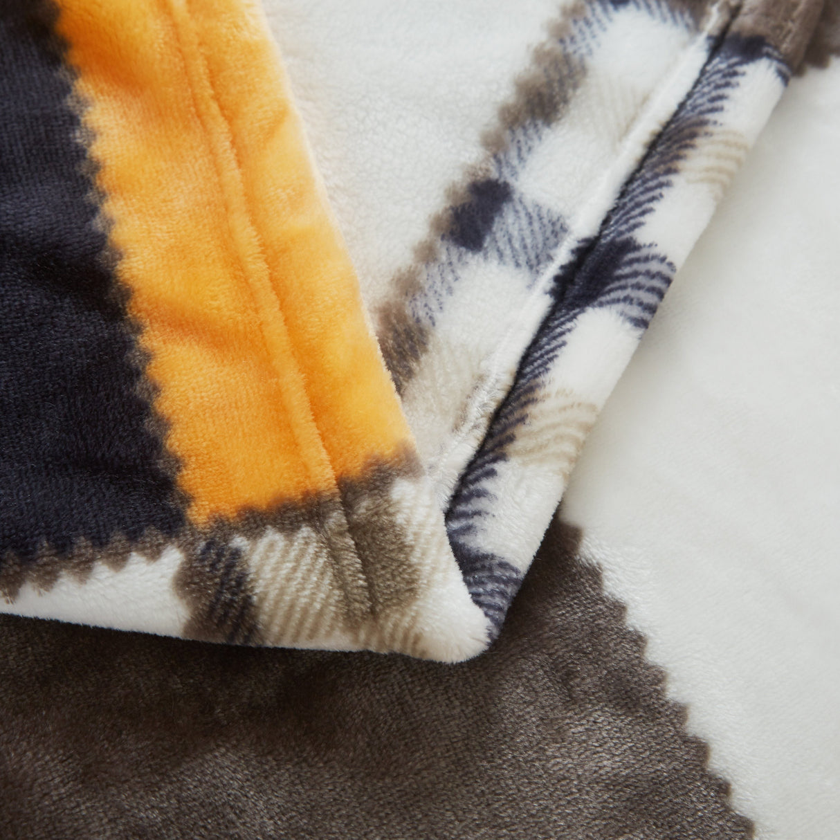 Tache Fall Orange Farmhouse Super Soft Micro Fleece Plaid Patchwork Plush Lightweight Bed Throw Blanket (4021) from Tache Home Fashion