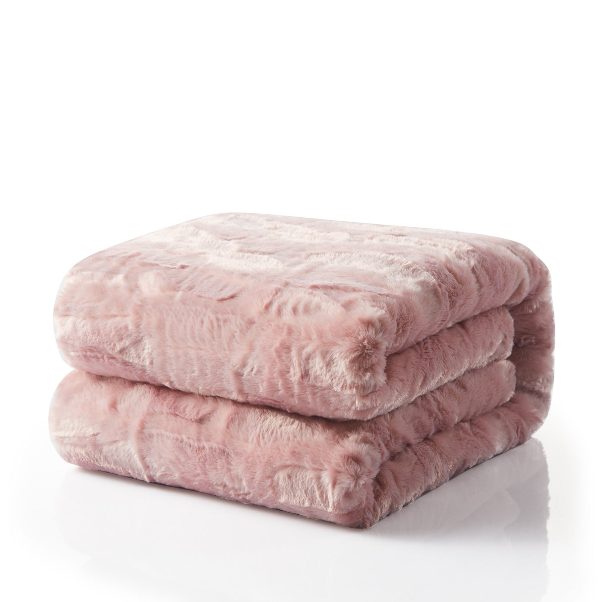 Tache Faux Fur Dusty Rose Gold Pink Throw Blanket (#7) from Tache Home Fashion