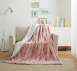Tache Faux Fur Dusty Rose Gold Pink Throw Blanket (#7) from Tache Home Fashion
