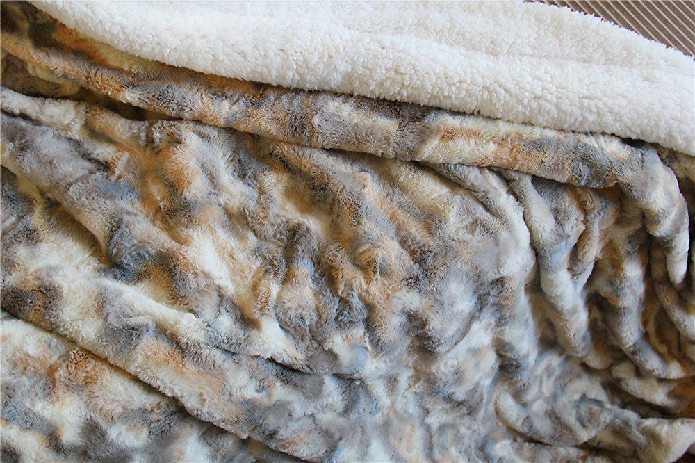 Tache Luxurious Russian Lynx Faux Fur Throw Blanket (DY12) from Tache Home Fashion