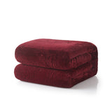 Tache Solid Embossed Merlot Red Reversible Sherpa Throw Blanket (62087) from Tache Home Fashion