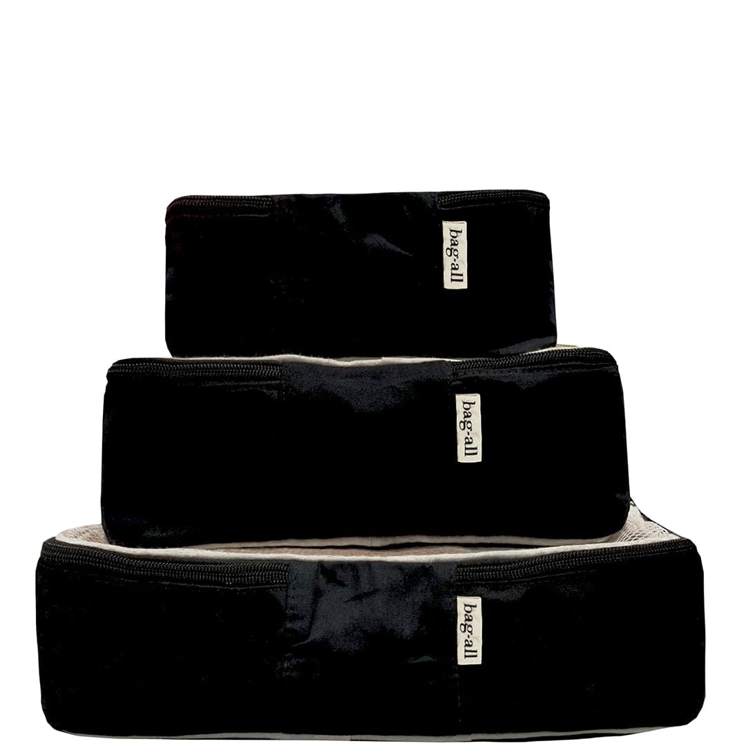 Cotton Packing Cubes, 3-pack Black From Bag-all