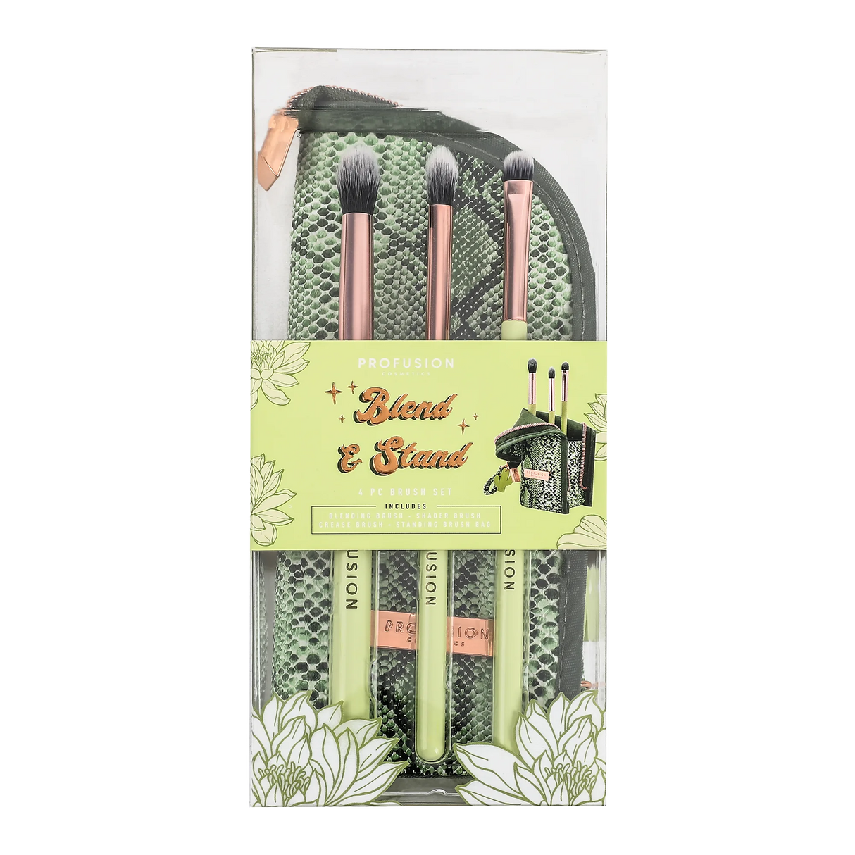 Desert Sage | Blend & Stand 4pc Bag & Brush Set from Profusion Cosmetics