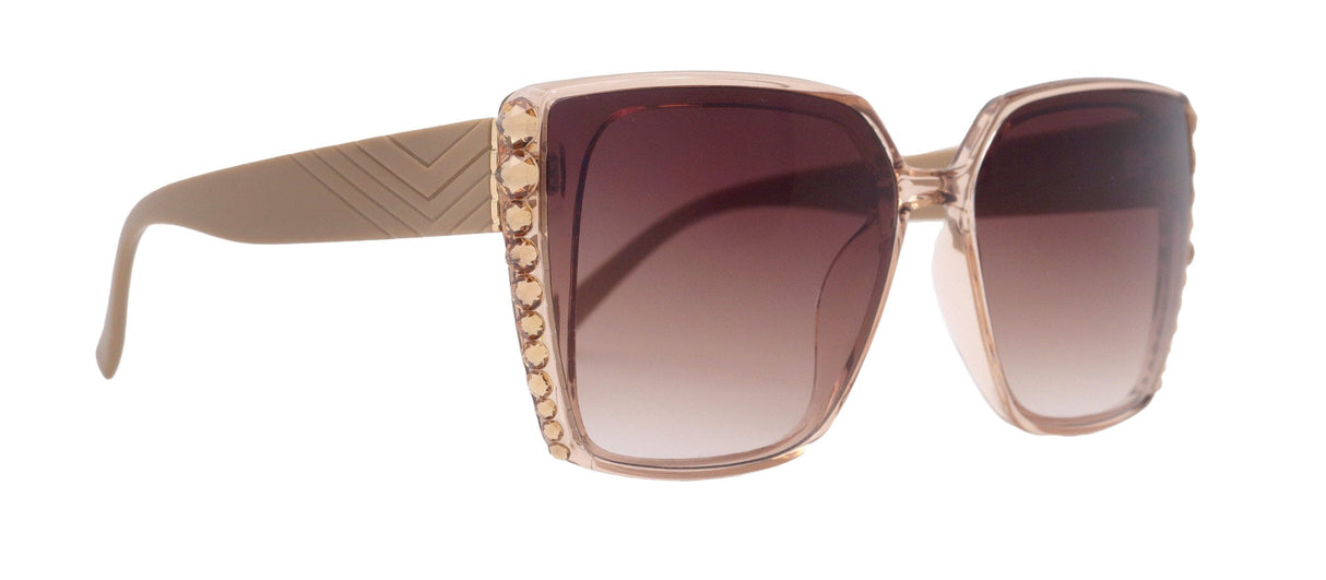 Aurora Bling Women Sunglasses Brown Genuine European Crystals, 100% UV Protection. NY Fifth Avenue From NY Fifth Avenue