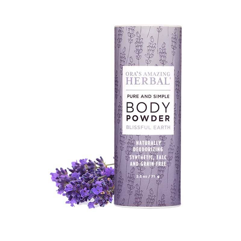 Talc Free Body Powder, Blissful Earth Lavender Scent from Ora's Amazing Herbal