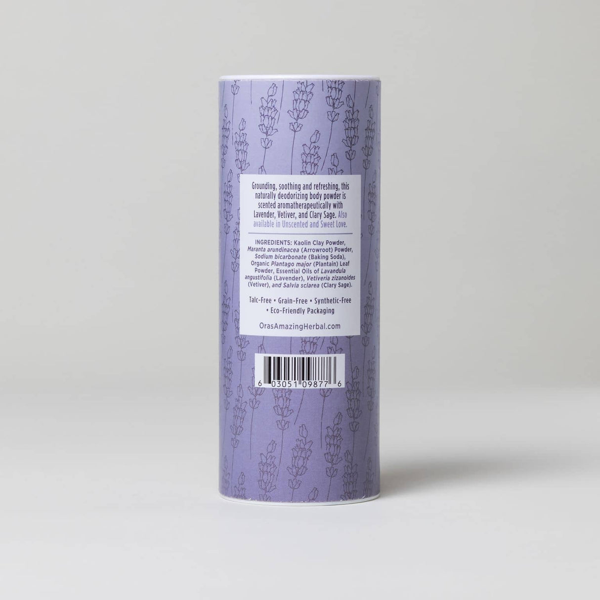 Talc Free Body Powder, Blissful Earth Lavender Scent from Ora's Amazing Herbal