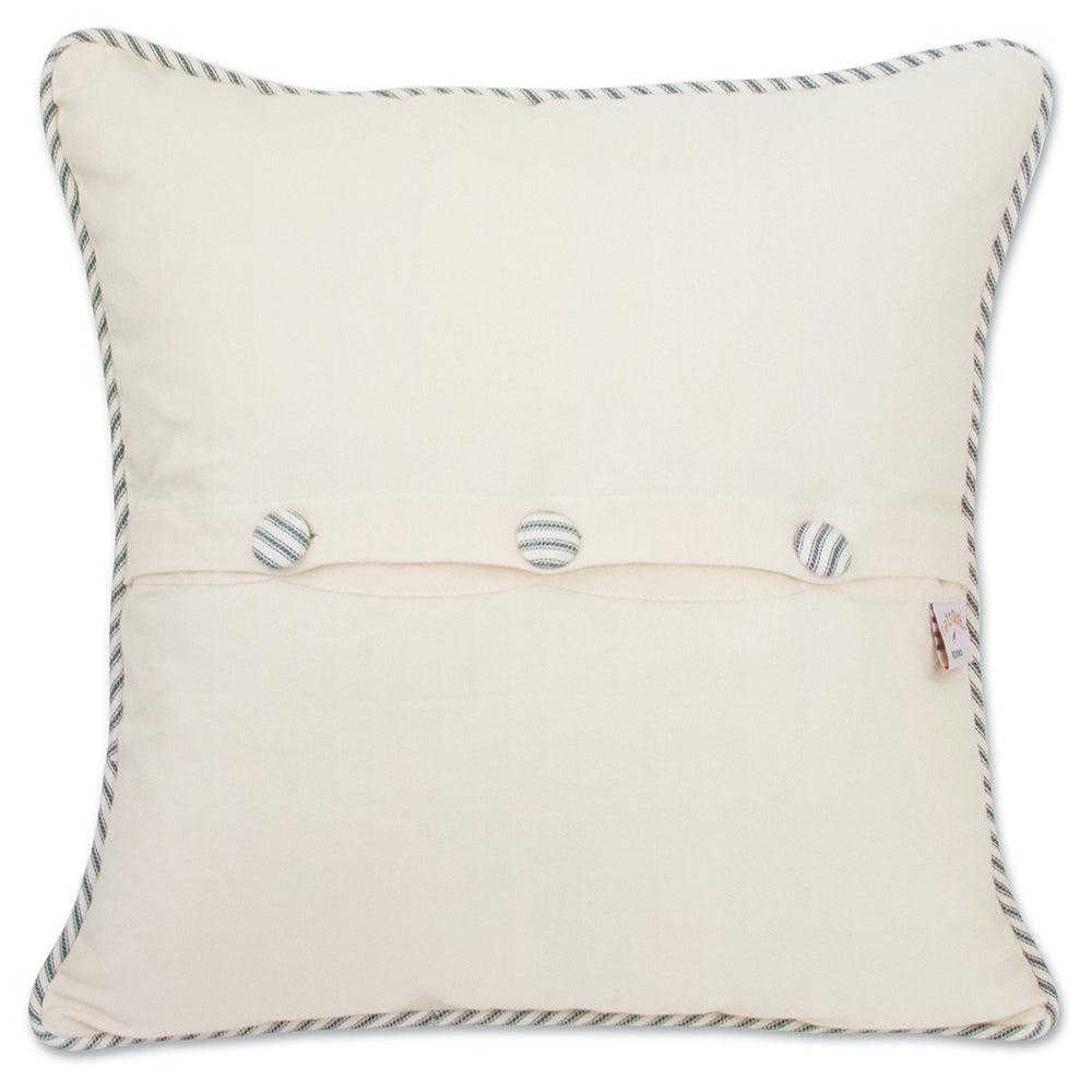 Block Island Hand-Embroidered Pillow from Quirks!