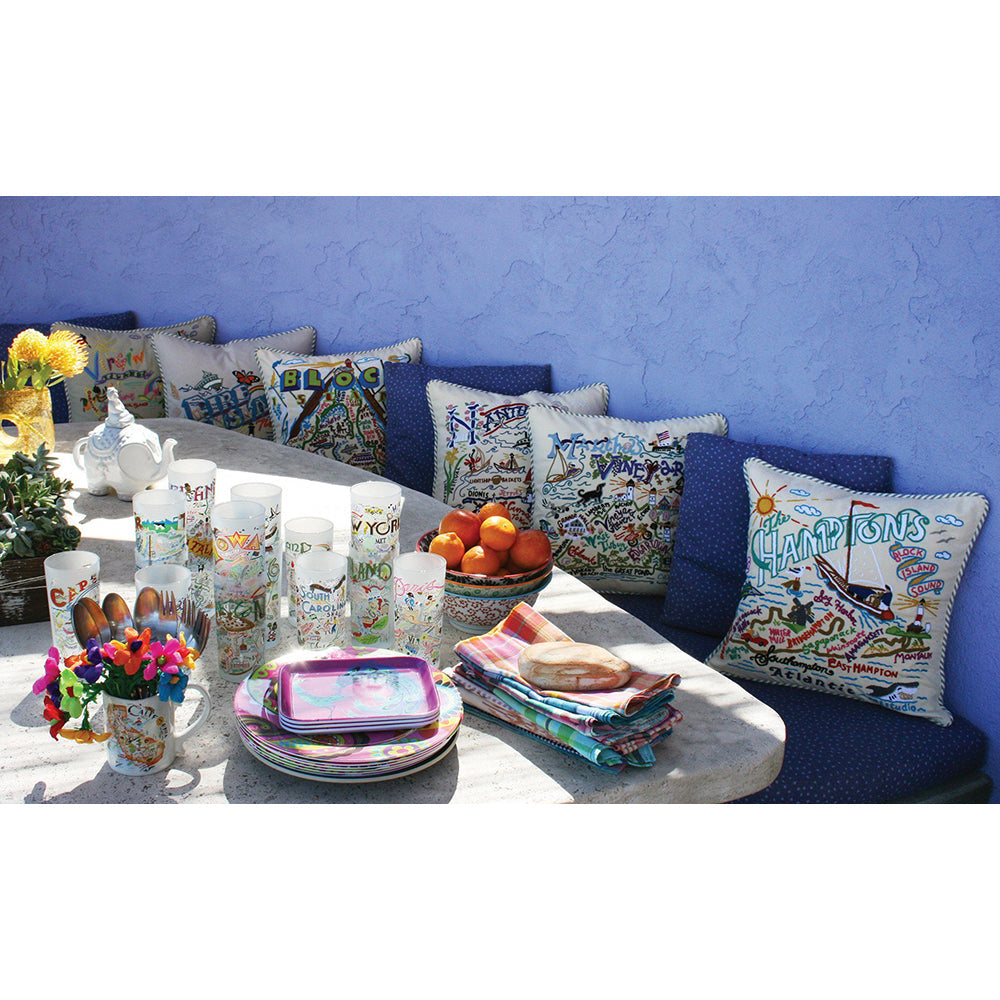 Block Island Hand-Embroidered Pillow from Quirks!