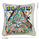 Block Island Hand-Embroidered Pillow from Quirks!