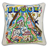 Block Island Hand-Embroidered Pillow from Quirks!