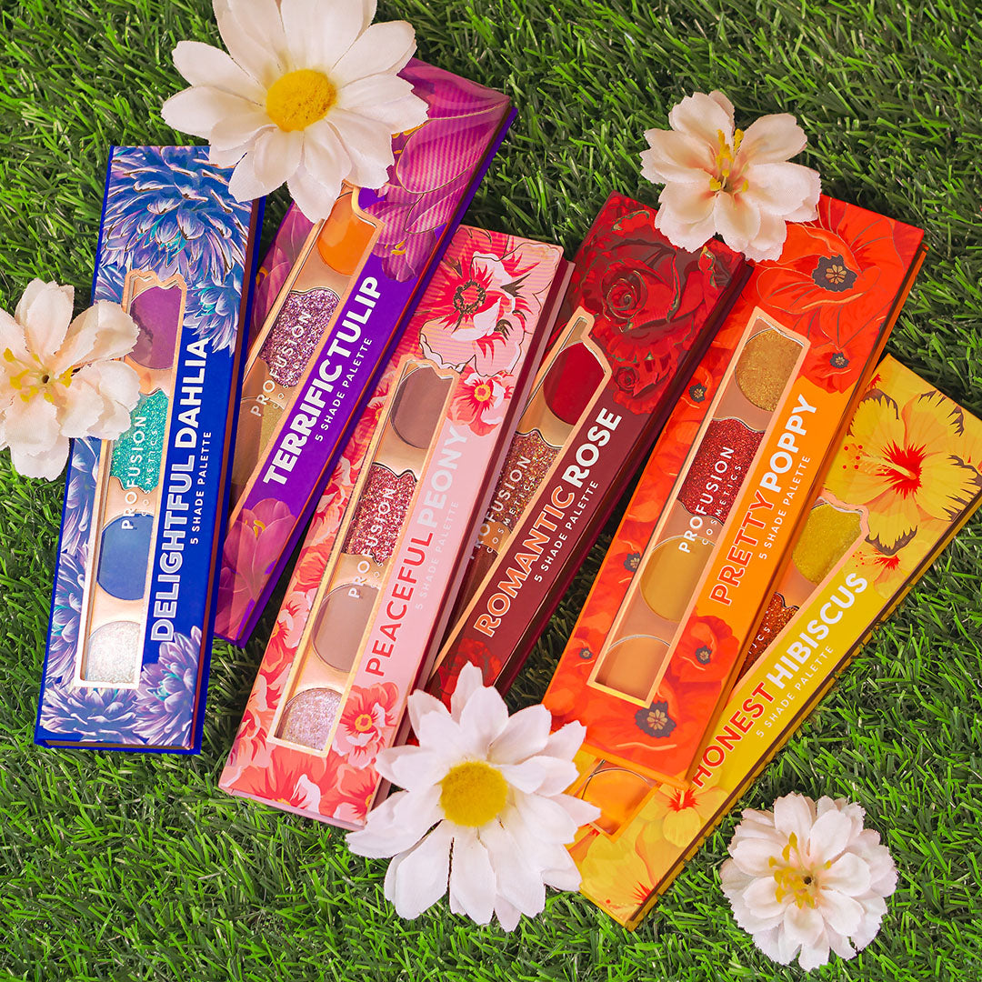 Blooming Hues 5 shade palette from Profusion Cosmetics