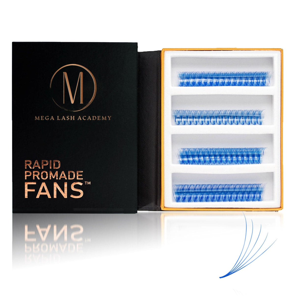 Blue 5D Rapid Promade Fans - 600 Fans from Mega Lash Academy