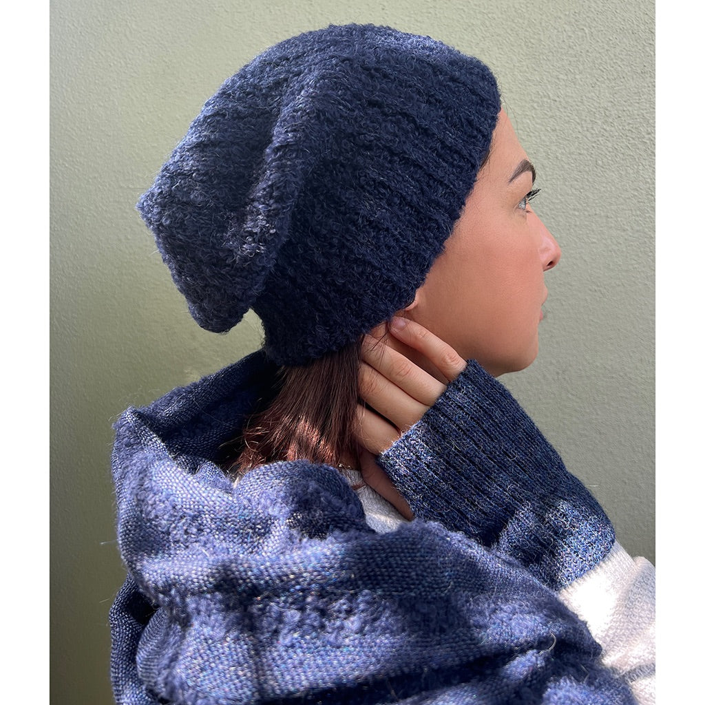Navy Loop Knit Alpaca Beanie from SLATE + SALT