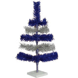 Blue & Silver Layered Tinsel Christmas Tree from Lee Display