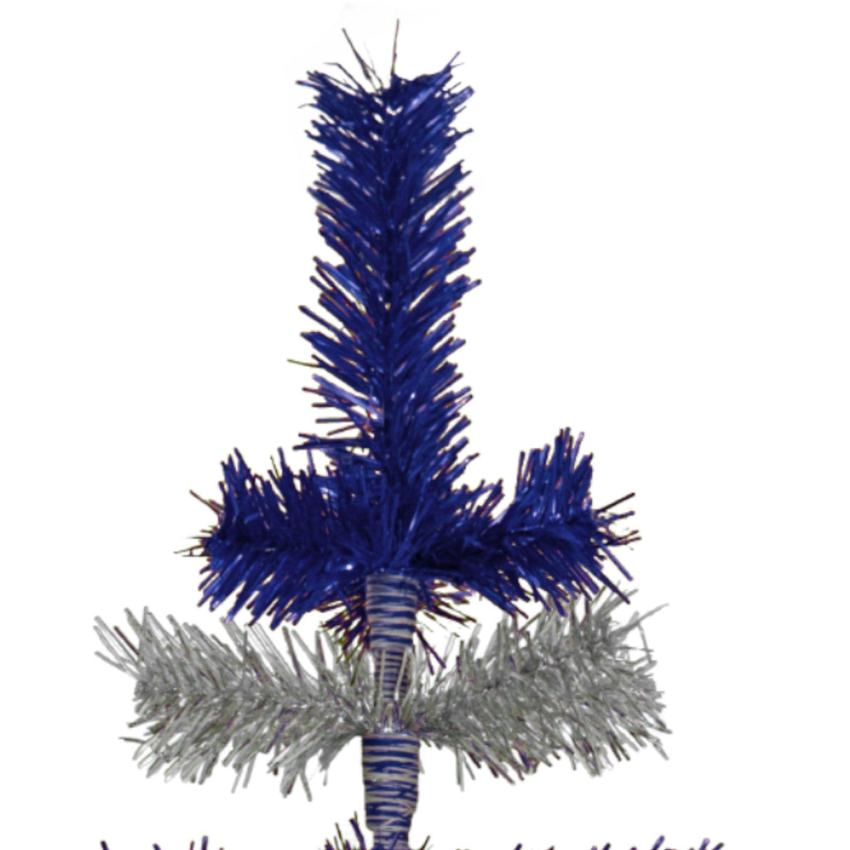 Blue & Silver Layered Tinsel Christmas Tree from Lee Display