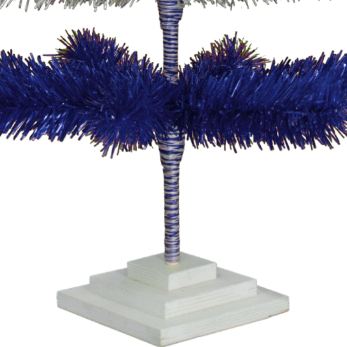 Blue & Silver Layered Tinsel Christmas Tree from Lee Display