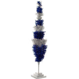 Blue & Silver Layered Tinsel Christmas Tree from Lee Display