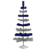 Blue & Silver Layered Tinsel Christmas Tree from Lee Display