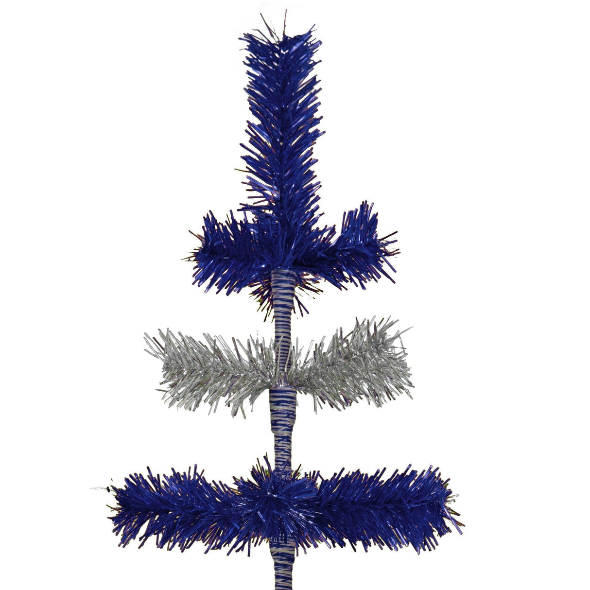 Blue & Silver Layered Tinsel Christmas Tree from Lee Display