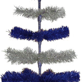 Blue & Silver Layered Tinsel Christmas Tree from Lee Display