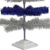 Blue & Silver Layered Tinsel Christmas Tree from Lee Display
