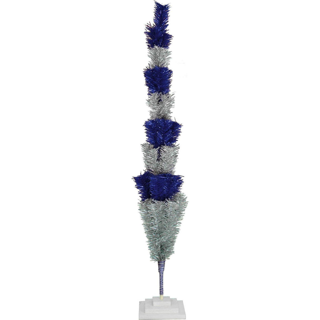 Blue & Silver Layered Tinsel Christmas Tree from Lee Display