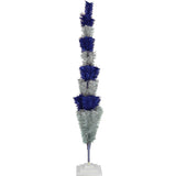 Blue & Silver Layered Tinsel Christmas Tree from Lee Display