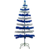 Blue & Silver Layered Tinsel Christmas Tree from Lee Display