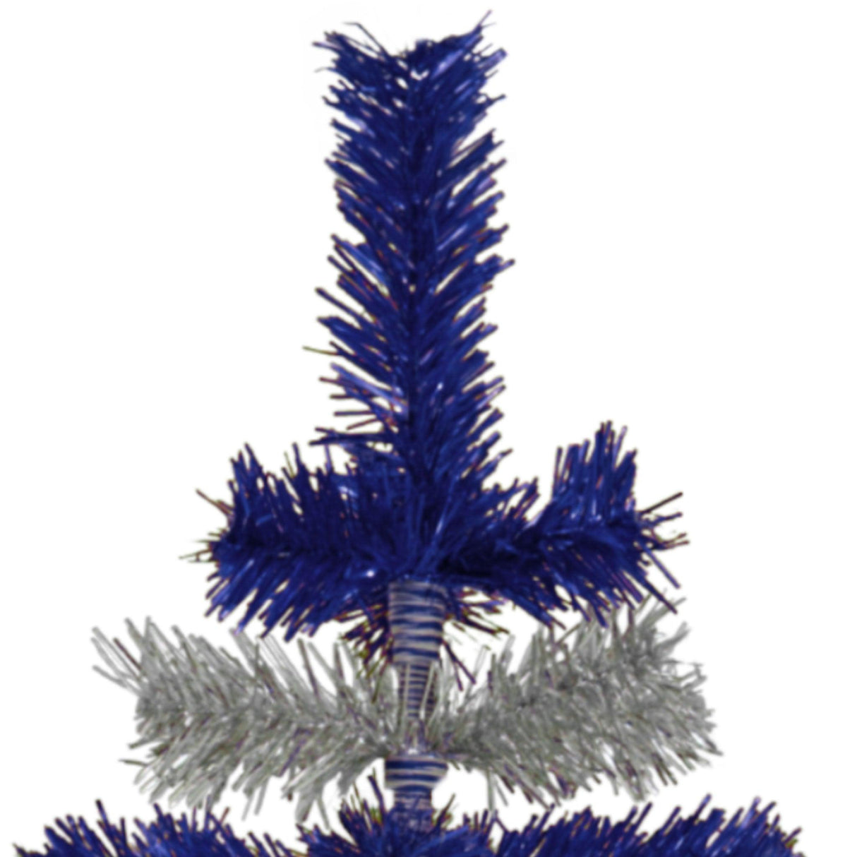 Blue & Silver Layered Tinsel Christmas Tree from Lee Display