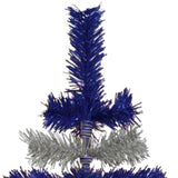Blue & Silver Layered Tinsel Christmas Tree from Lee Display