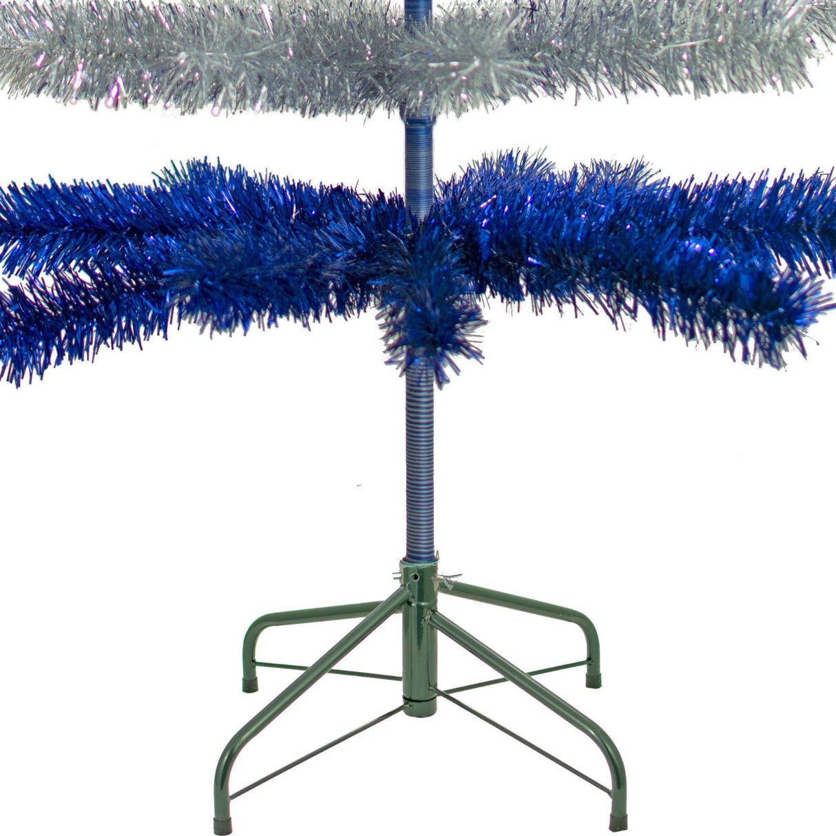 Blue & Silver Layered Tinsel Christmas Tree from Lee Display