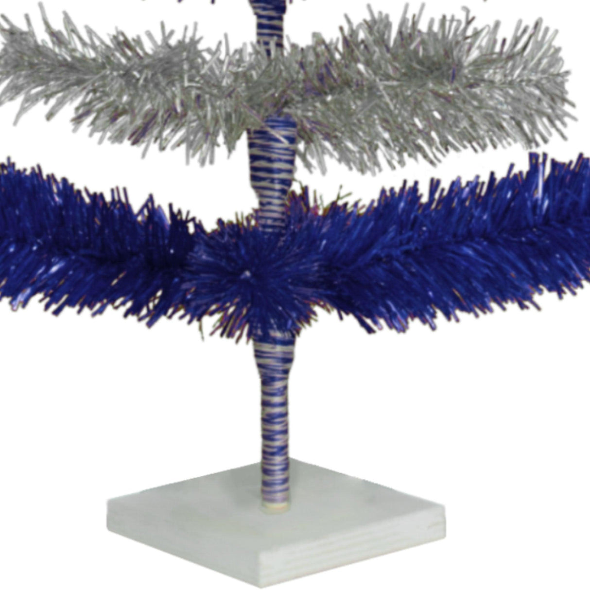 Blue & Silver Layered Tinsel Christmas Tree from Lee Display