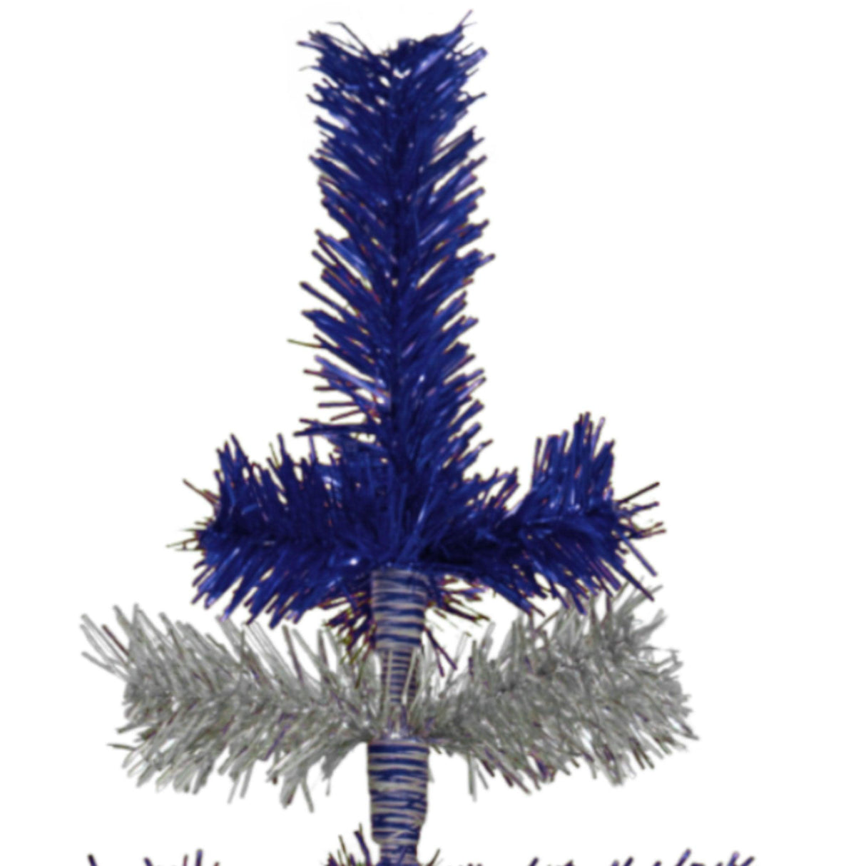 Blue & Silver Layered Tinsel Christmas Tree from Lee Display