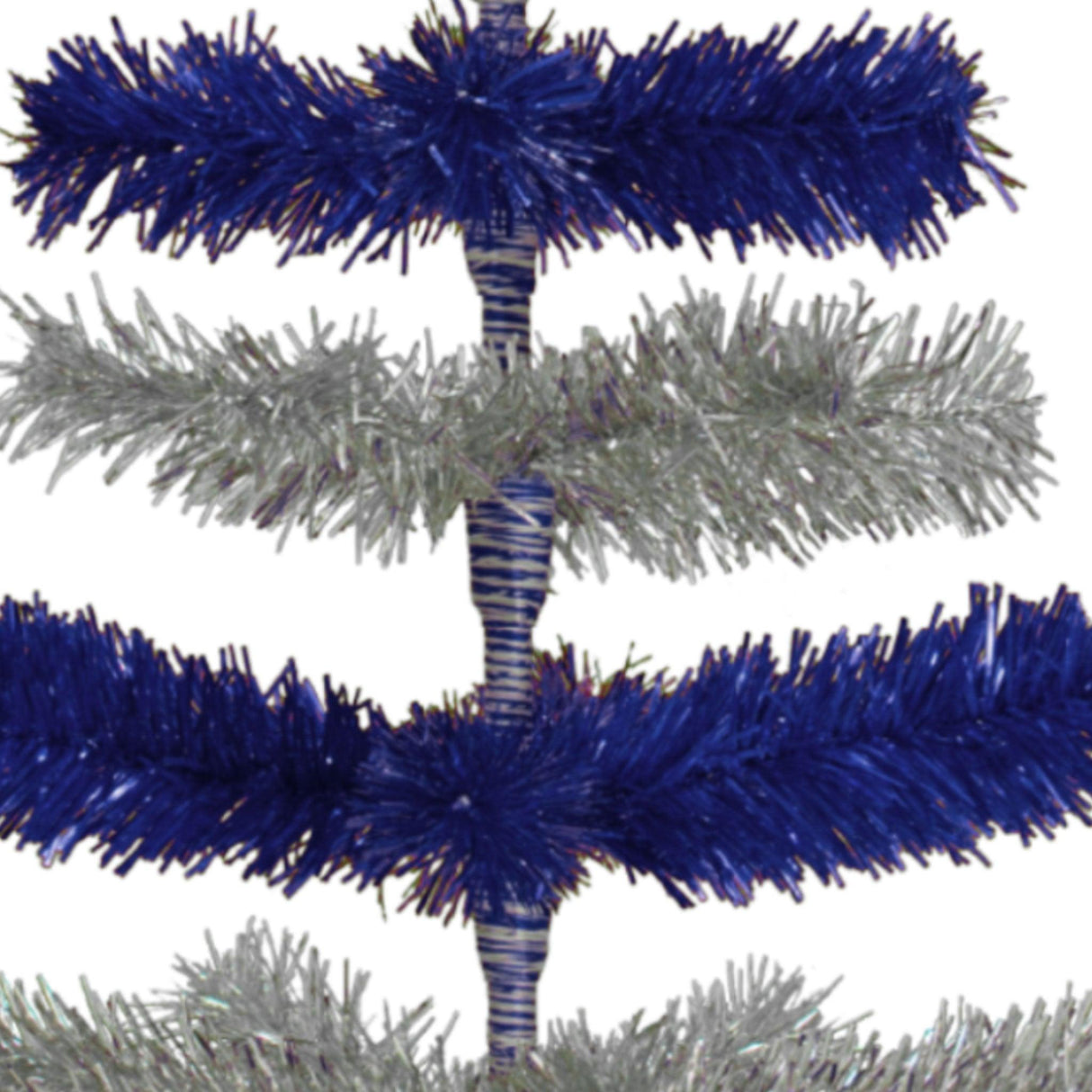 Blue & Silver Layered Tinsel Christmas Tree from Lee Display