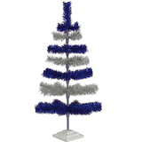 Blue & Silver Layered Tinsel Christmas Tree from Lee Display