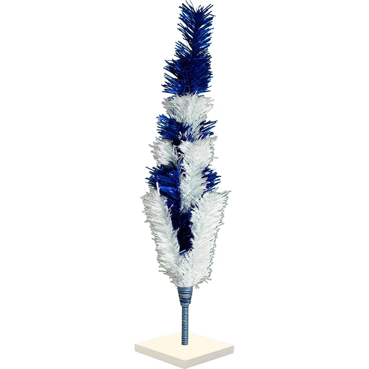 Blue & White Layered Tinsel Christmas Tree from Lee Display