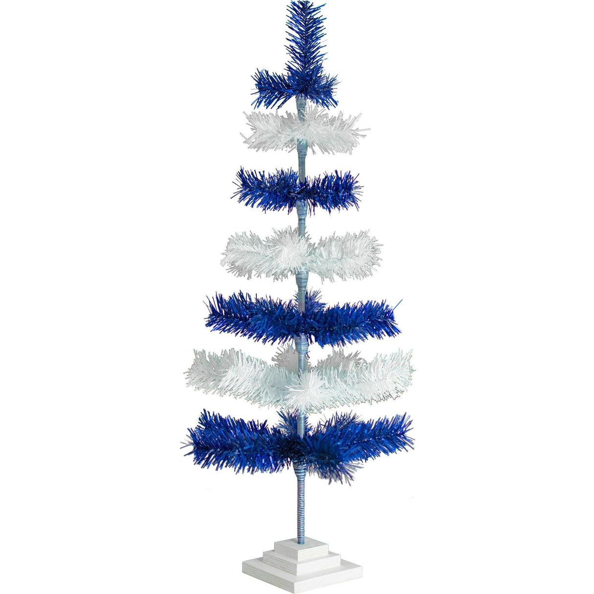 Blue & White Layered Tinsel Christmas Tree from Lee Display