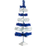 Blue & White Layered Tinsel Christmas Tree from Lee Display