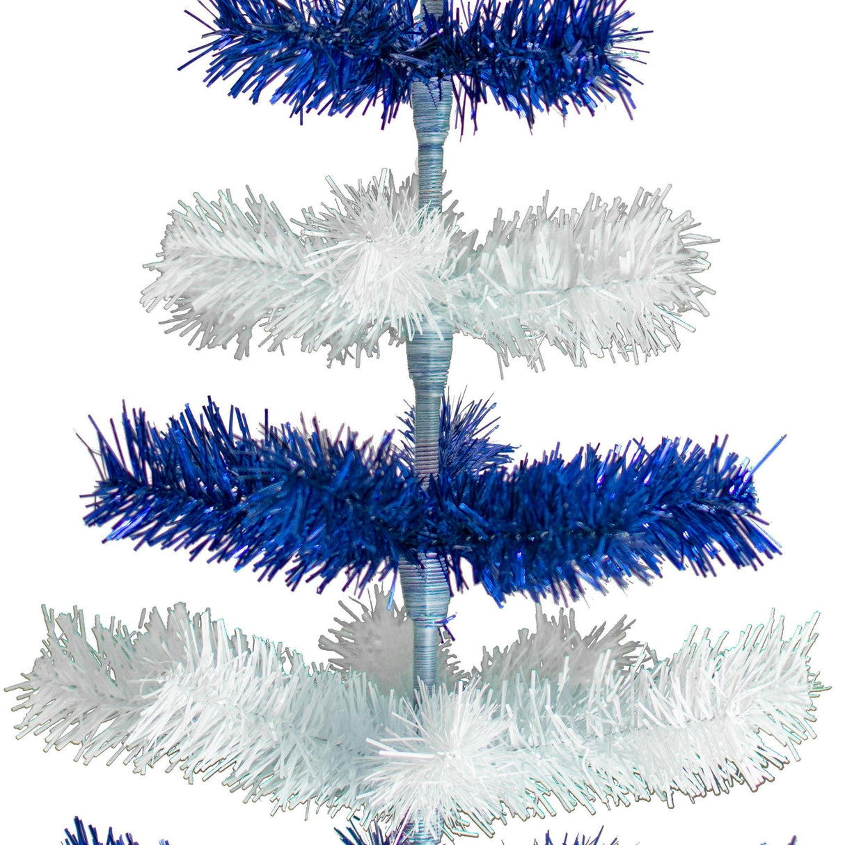 Blue & White Layered Tinsel Christmas Tree from Lee Display