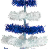 Blue & White Layered Tinsel Christmas Tree from Lee Display