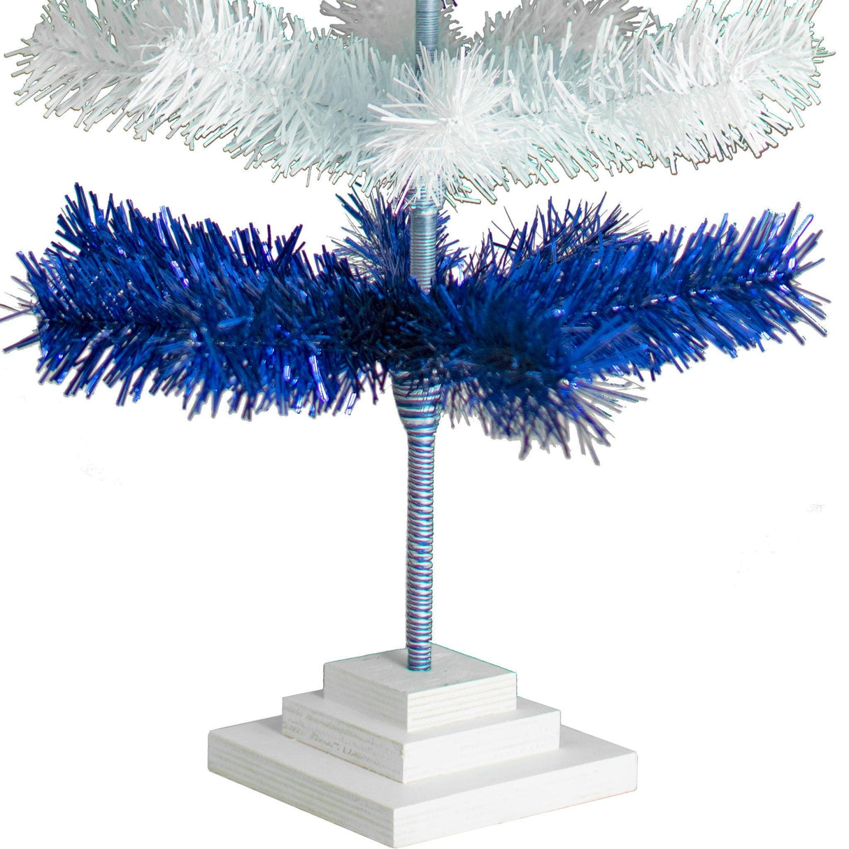 Blue & White Layered Tinsel Christmas Tree from Lee Display