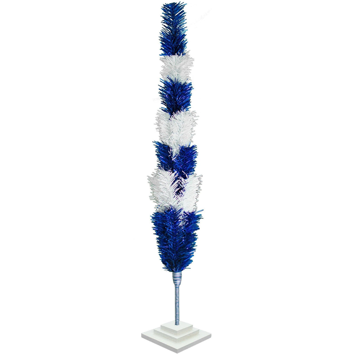 Blue & White Layered Tinsel Christmas Tree from Lee Display