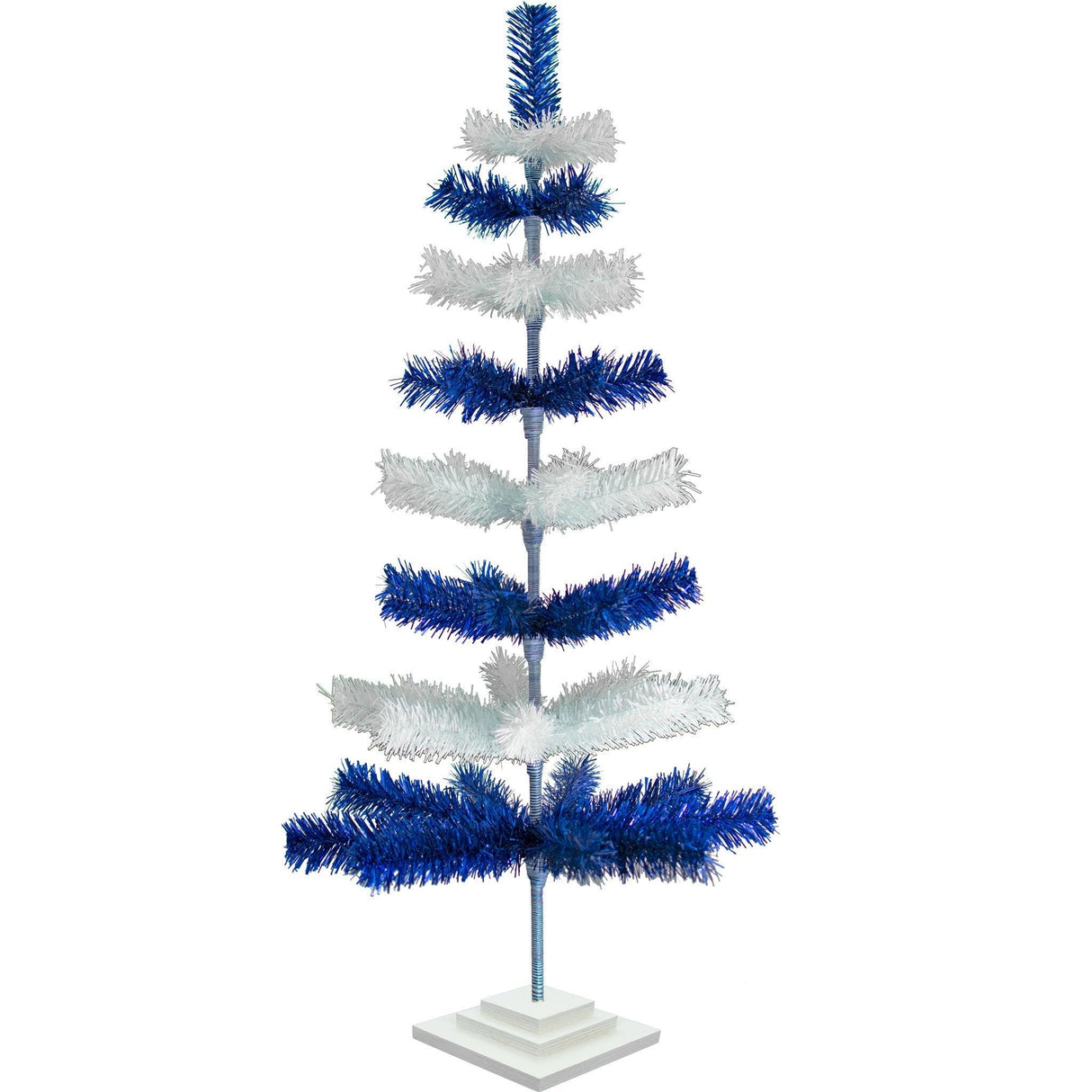 Blue & White Layered Tinsel Christmas Tree from Lee Display