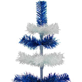 Blue & White Layered Tinsel Christmas Tree from Lee Display