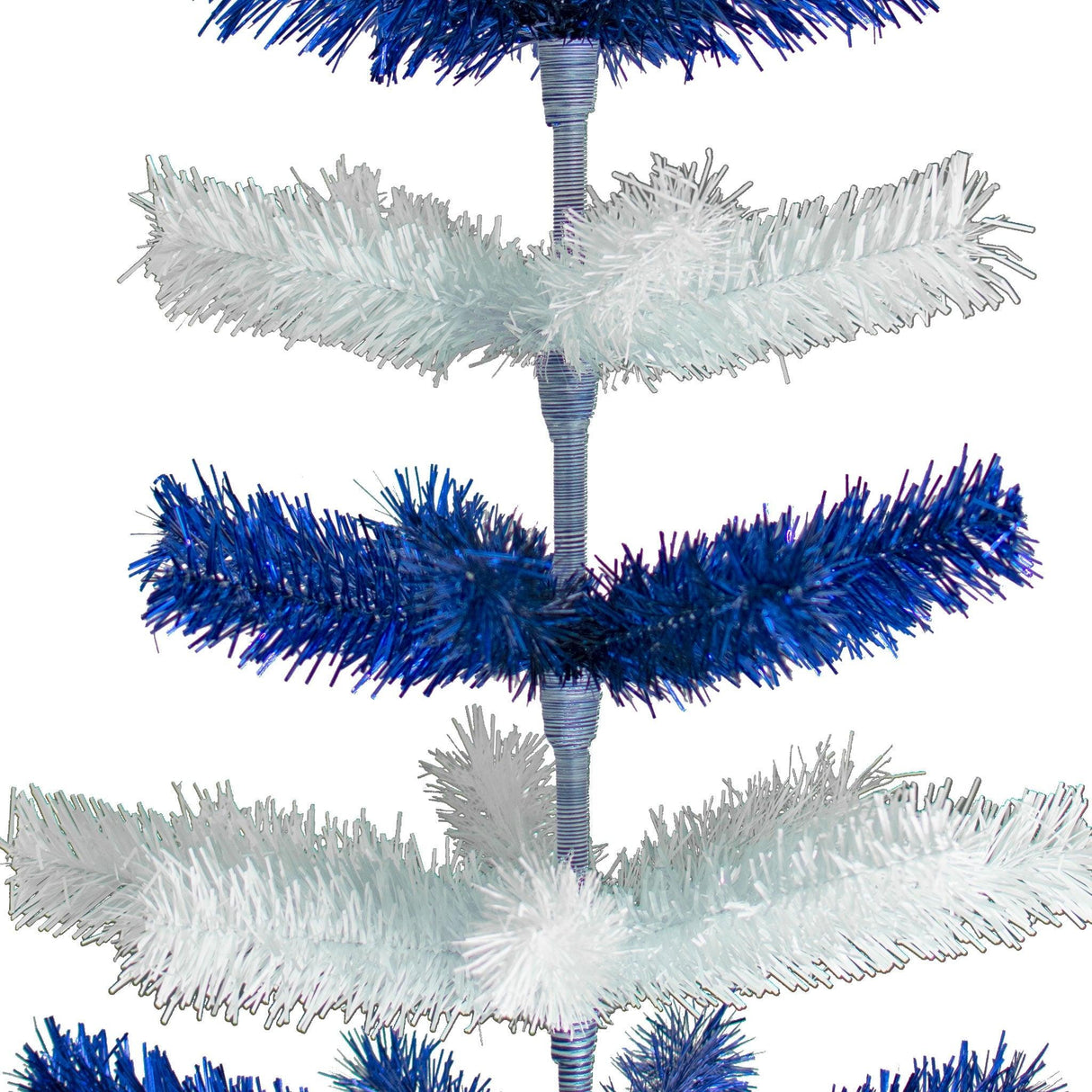 Blue & White Layered Tinsel Christmas Tree from Lee Display