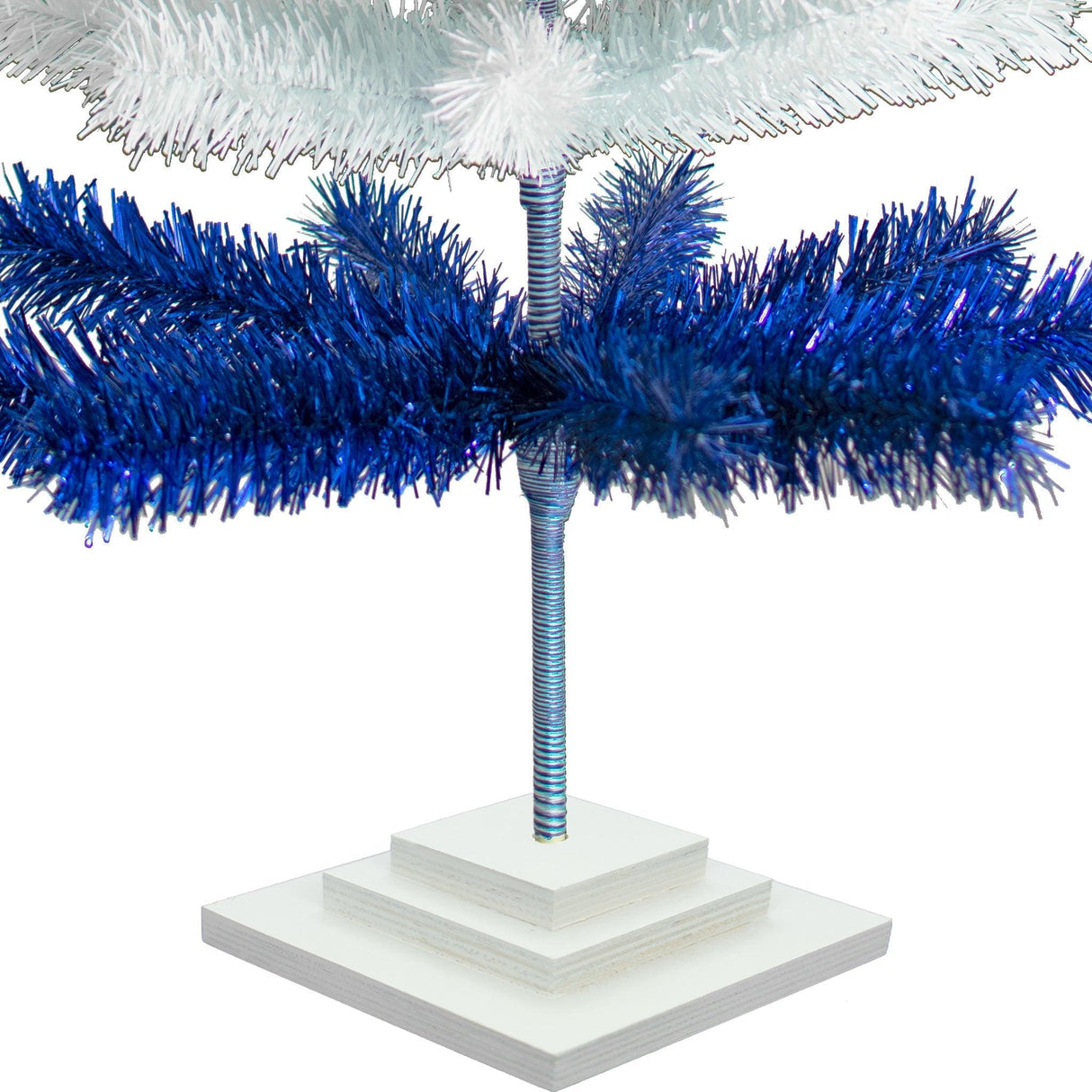 Blue & White Layered Tinsel Christmas Tree from Lee Display