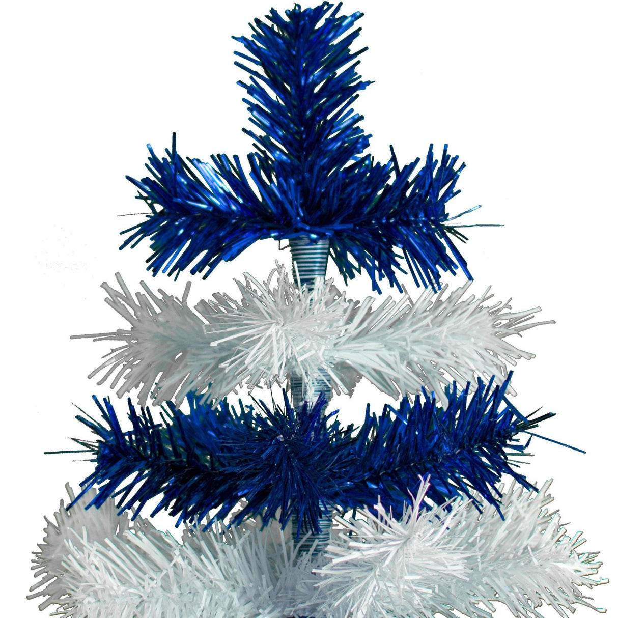 Blue & White Layered Tinsel Christmas Tree from Lee Display