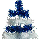 Blue & White Layered Tinsel Christmas Tree from Lee Display